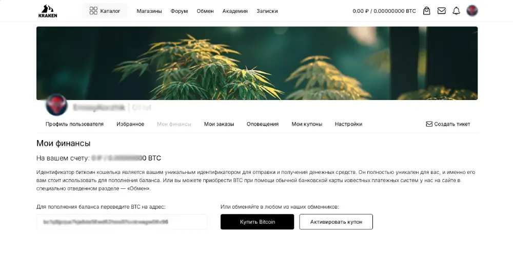 Пополнение Kraken